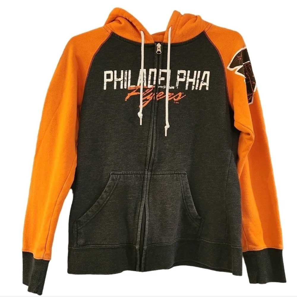 Philadelphia Flyers Hockey Zip Up Hooded Sweatshirt Size Medium